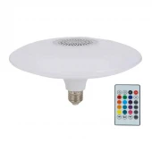 لامپ اسپیکر دار بلوتوثی 24 وات UL-D0612 پایه E27 + ریموت کنترل