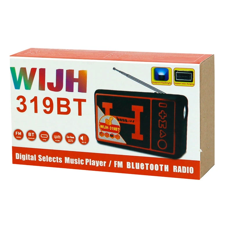 رادیو اسپیکر بلوتوثی رم و فلش خور خورشیدی Wijh 318BT