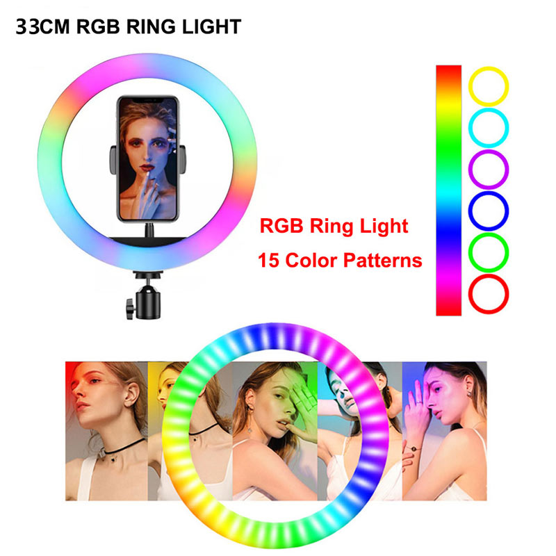 رینگ لایت پایه دار RGB LED MJ33