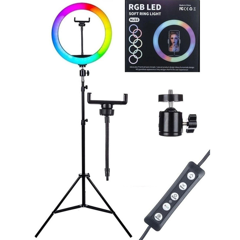 رینگ لایت پایه دار RGB LED MJ33