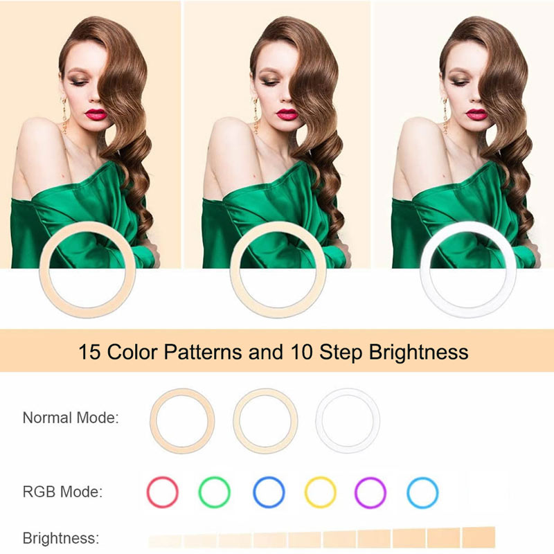 رینگ لایت پایه دار RGB LED MJ33