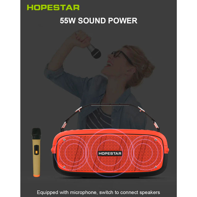 اسپیکر بلوتوثی رم و فلش خور Hopestar A20 Pro + میکروفون