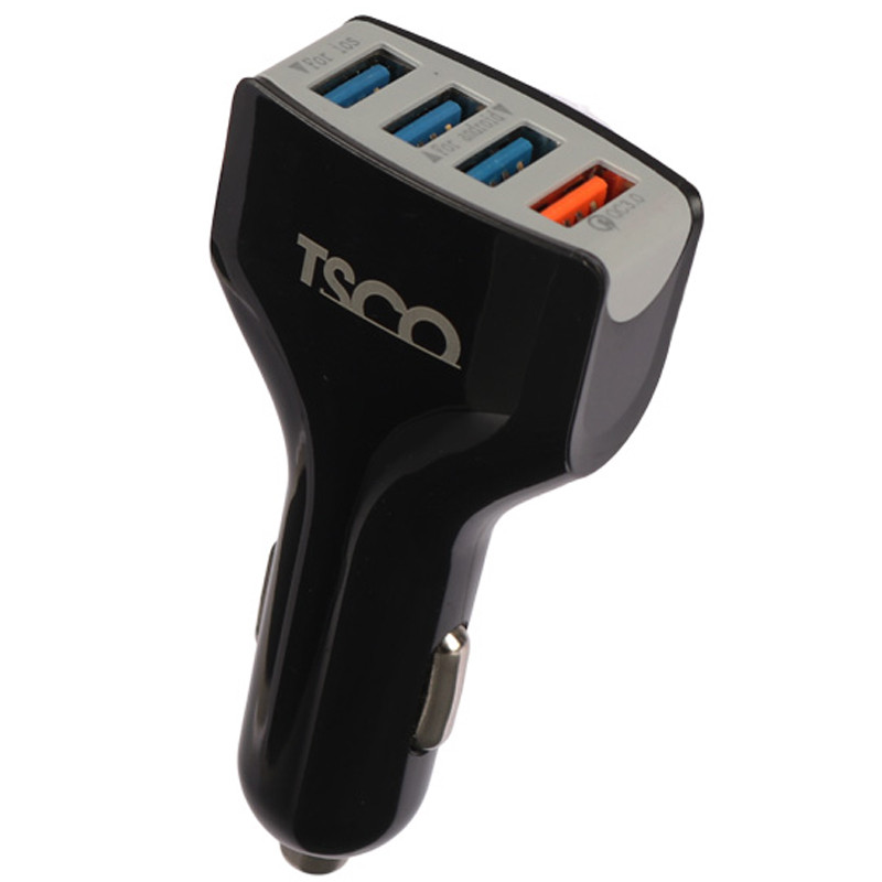 شارژر فندکی فست شارژ TSCO TCG 20 3A QC3.0 18W + کابل تایپ سی