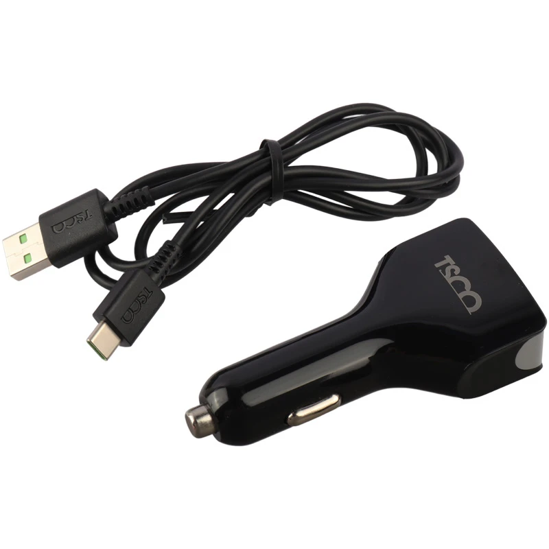 شارژر فندکی فست شارژ TSCO TCG 20 3A QC3.0 18W + کابل تایپ سی