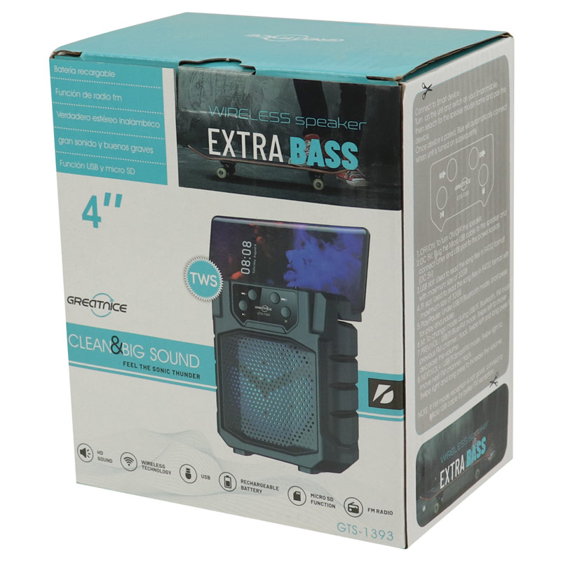 اسپیکر بلوتوثی رم و فلش خور Greatnice Extra Bass GTS-1393
