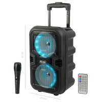 اسپیکر چمدانی بلوتوثی رم و فلش خور Redmo RM-TD0609B + میکروفون و ریموت کنترل