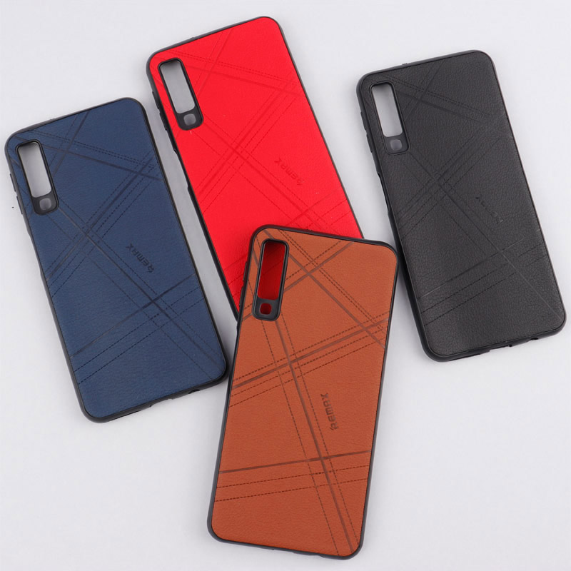 قاب چرمی Remax سامسونگ Galaxy A7 2018 محافظ لنزدار