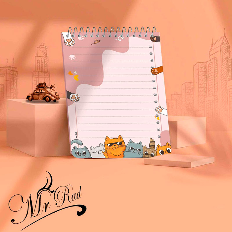 دفترچه یادداشت 50 برگ طرح گربه کیوت مستر راد کد 177341
