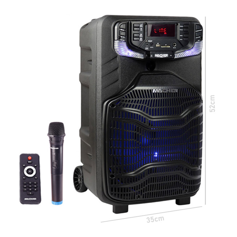 اسپیکر چمدانی بلوتوثی رم و فلش خور Macher MR-1100 + میکروفون و ریموت کنترل