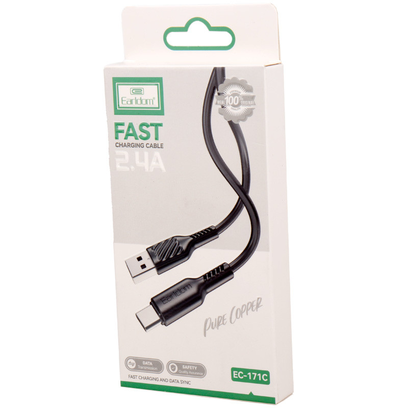 کابل تایپ سی فست شارژ Earldom EC-171C 2.4A 1m