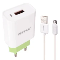 شارژر دیواری فست شارژ Nitu NT-TC066F QC3.0 PD 3A 18W + کابل میکرو یو اس بی