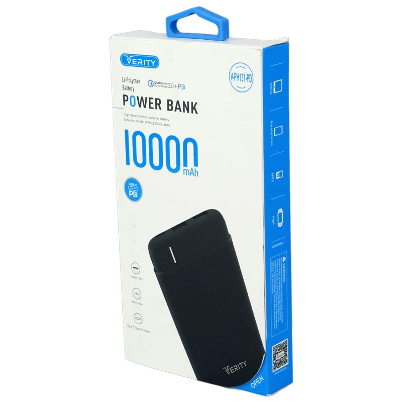 پاور بانک فست شارژ ۱۰۰۰۰ وریتی Verity V-PH131-PD QC3.0 PD 18W