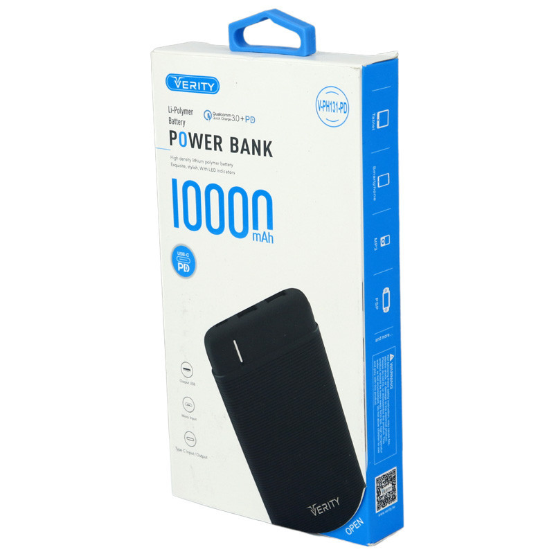 پاور بانک فست شارژ ۱۰۰۰۰ وریتی Verity V-PH131-PD QC3.0 PD 18W