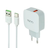 شارژر دیواری فست شارژ TSCO TTC56 3A PD 18W + کابل تایپ سی