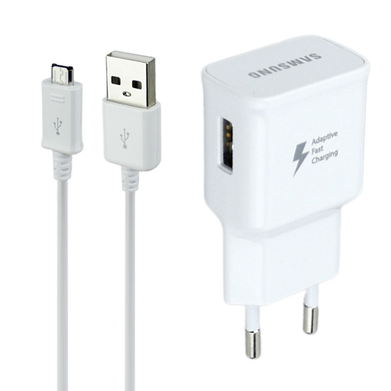 شارژر دیواری فست شارژ Samsung EP-TA20EWE 2A + کابل میکرو یو اس بی