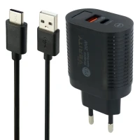 شارژر دیواری فست شارژ Verity AP-2119 2Port QC3.0 4A PD 20W + کابل Type-C