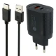 شارژر دیواری فست شارژ Verity AP-2119 2Port QC3.0 4A PD 20W + کابل Type-C