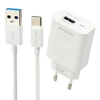 شارژر دیواری Bavin PC318Y 2.4A + کابل Type-C