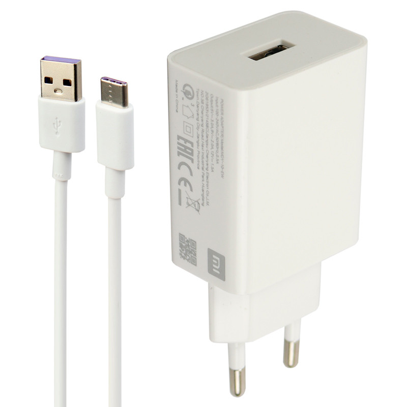 شارژر دیواری فست شارژ Xiaomi MDY-08-EH 3A QC3 PD + کابل Type-C
