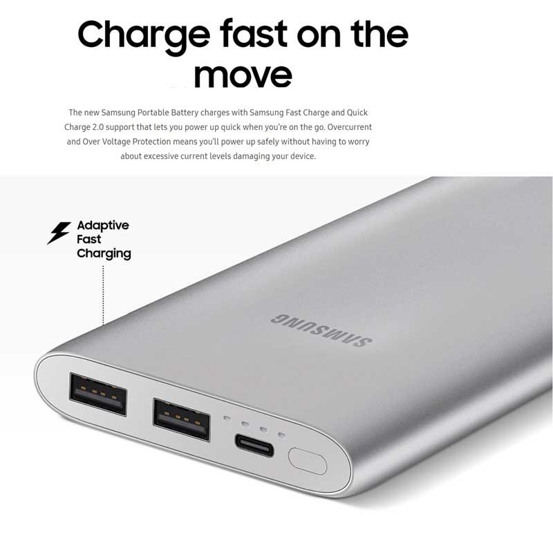 پاور بانک ۱۰۰۰۰ سامسونگ Samsung EB-P1100CSRGRU QC2.0 PD 15W