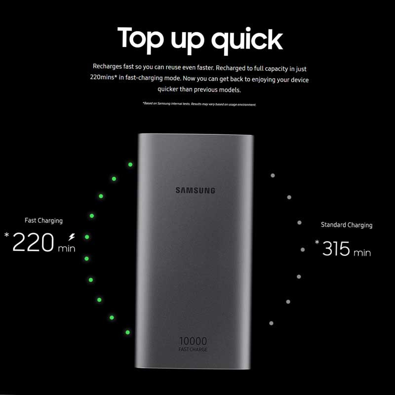 پاور بانک ۱۰۰۰۰ سامسونگ Samsung EB-P1100CSRGRU QC2.0 PD 15W