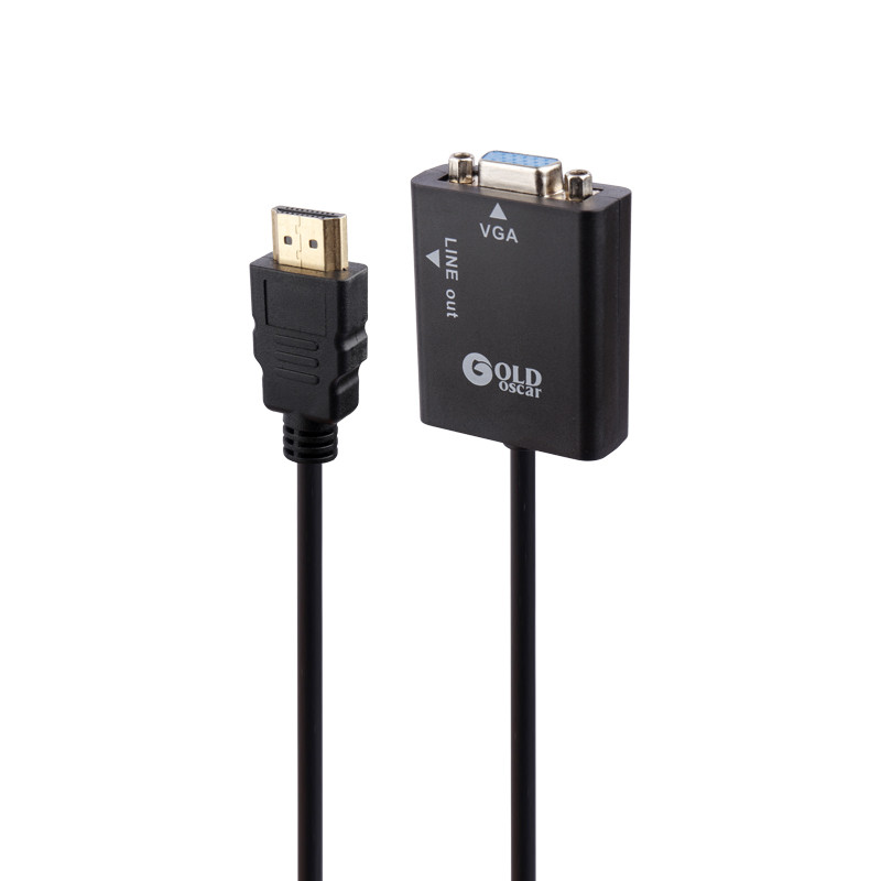 تبدیل Gold Oscar HD Conversion HDMI To VGA + کابل صدا