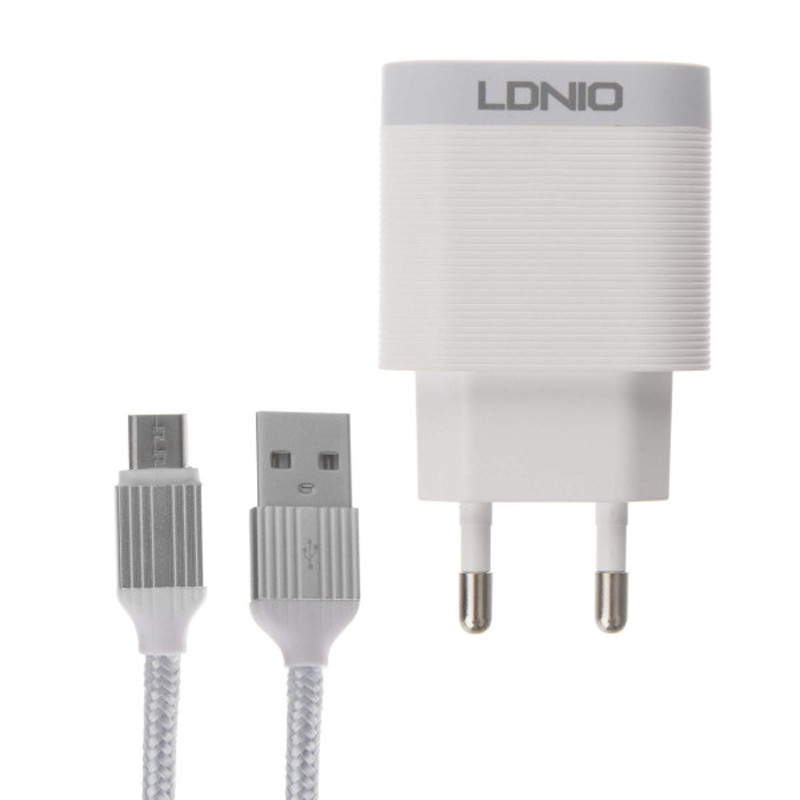 شارژر دیواری فست شارژ LDNIO A303Q QC3 18W + کابل میکرو یو اس بی