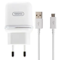 شارژر دیواری Tranyoo V60 2.4A 12W 2Port + کابل میکرو یو اس بی