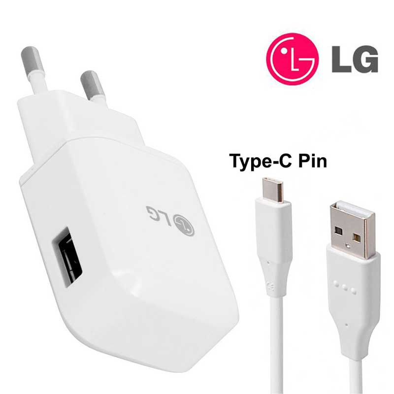 شارژر دیواری فست شارژ اورجینال LG 1.8A 15W + کابل Type-C