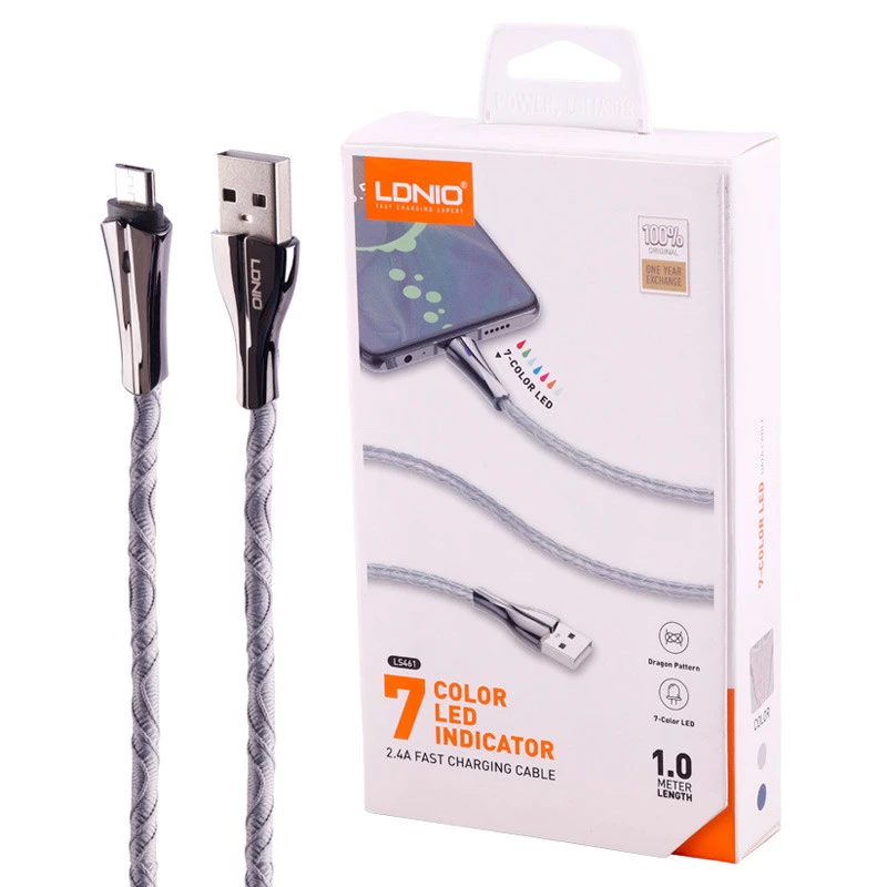 کابل میکرو یو اس بی فست شارژ Ldnio LS461 2.4A 1m