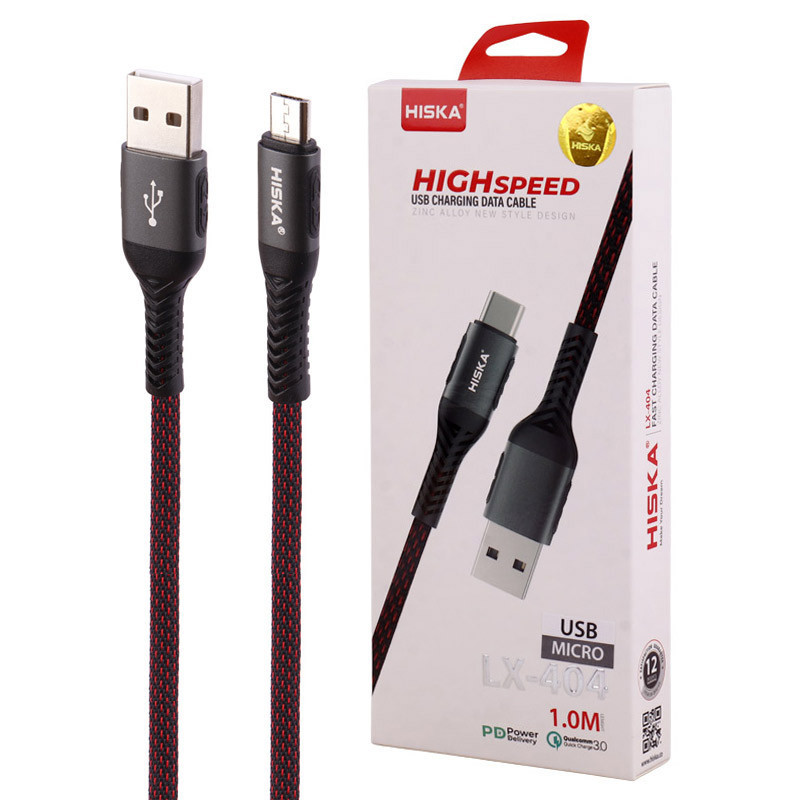 کابل میکرو یو اس بی فست شارژ Hiska LX-404 5A PD QC3.0 1m