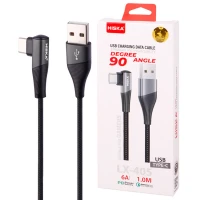 کابل تایپ سی فست شارژ Hiska LX-405 6A PD QC3.0 1m یکسر L