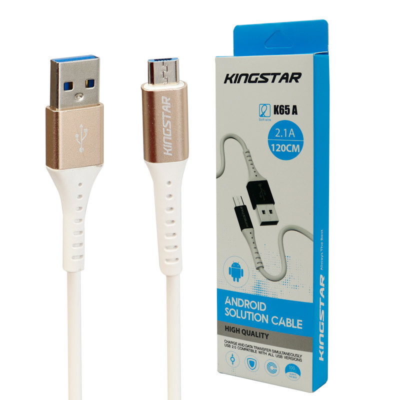 کابل میکرو یو اس بی KingStar K65A 2.1A 1.1m