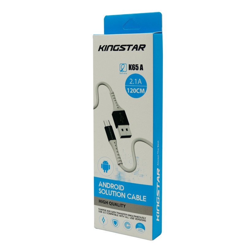 کابل میکرو یو اس بی KingStar K65A 2.1A 1.1m