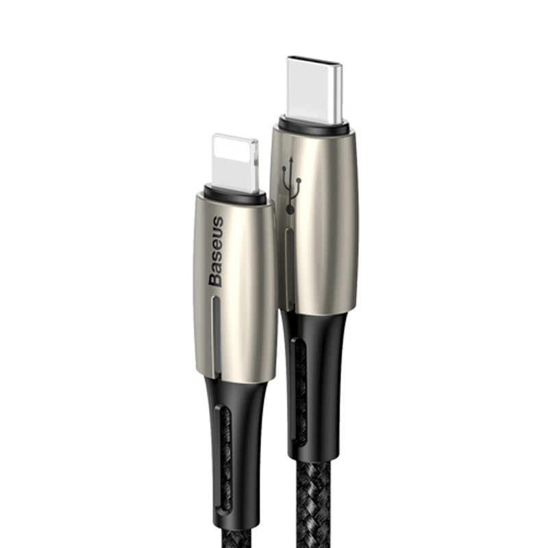 کابل کنفی فست شارژ Baseus Waterdrop CATLRD-01 Type-C to Lightning 1.3m