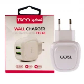 شارژر دیواری TSCO TTC 46 2Port + کابل میکرو یو اس بی
