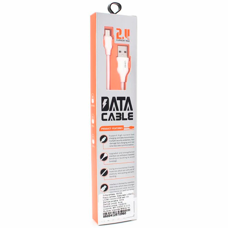 کابل میکرو یو اس بی فست شارژ Ldnio LS-361 2.4A 1m