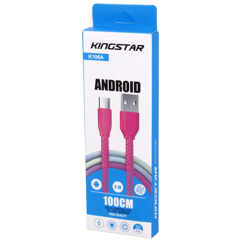 کابل میکرو یو اس بی فست شارژ KingStar K106A 2.1A 1m