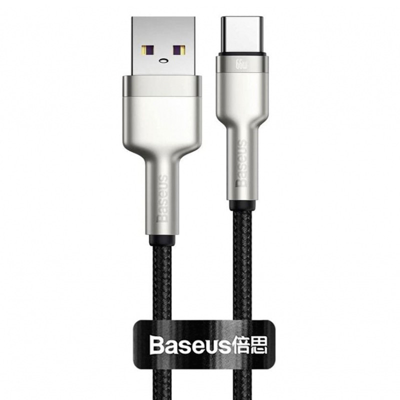 کابل کوتاه تایپ سی فست شارژ Baseus Cafule Series Metal CAKF000001 6A 66W 25cm