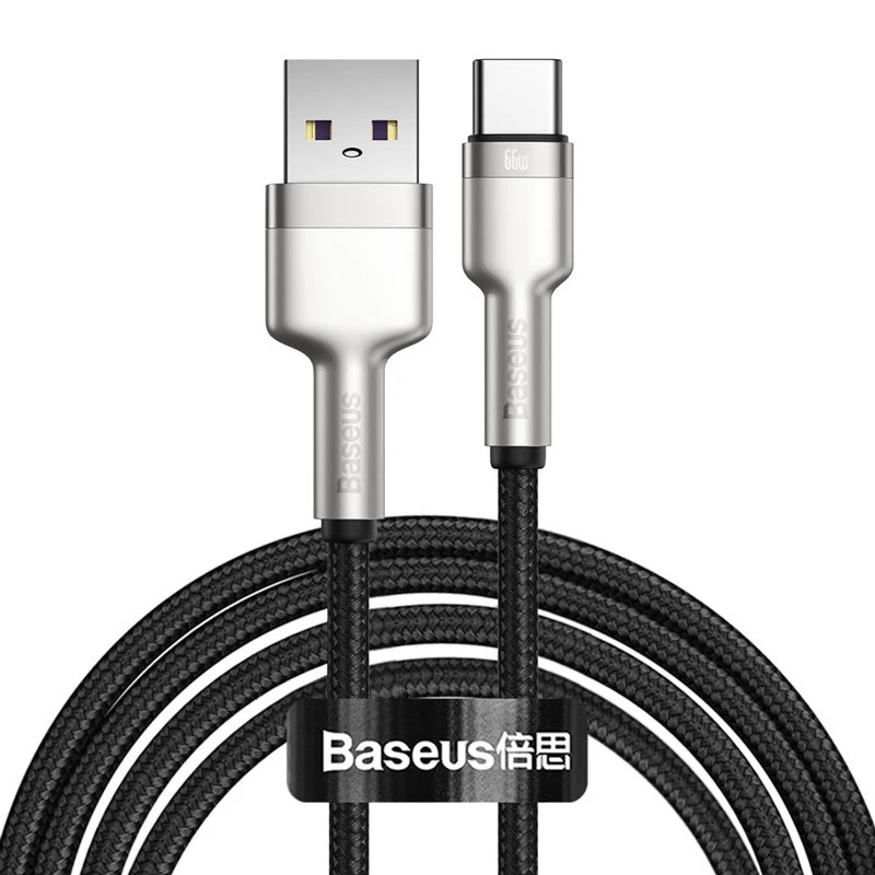 کابل تایپ سی فست شارژ Baseus Cafule Series Metal CAKF00020 66W 6A 2m