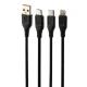 کابل ۳ سر Sky dolphin S61E 2.4A 1.2m