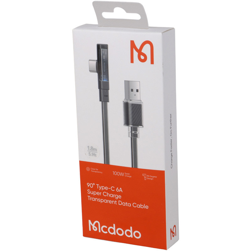 کابل تایپ سی فست شارژ Mcdodo CA-3423 6A PD 100W 1.8m یکسر L