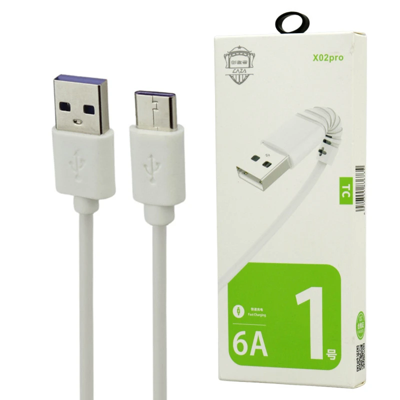 کابل تایپ سی فست شارژ CAZA X02 Pro 6A 2m