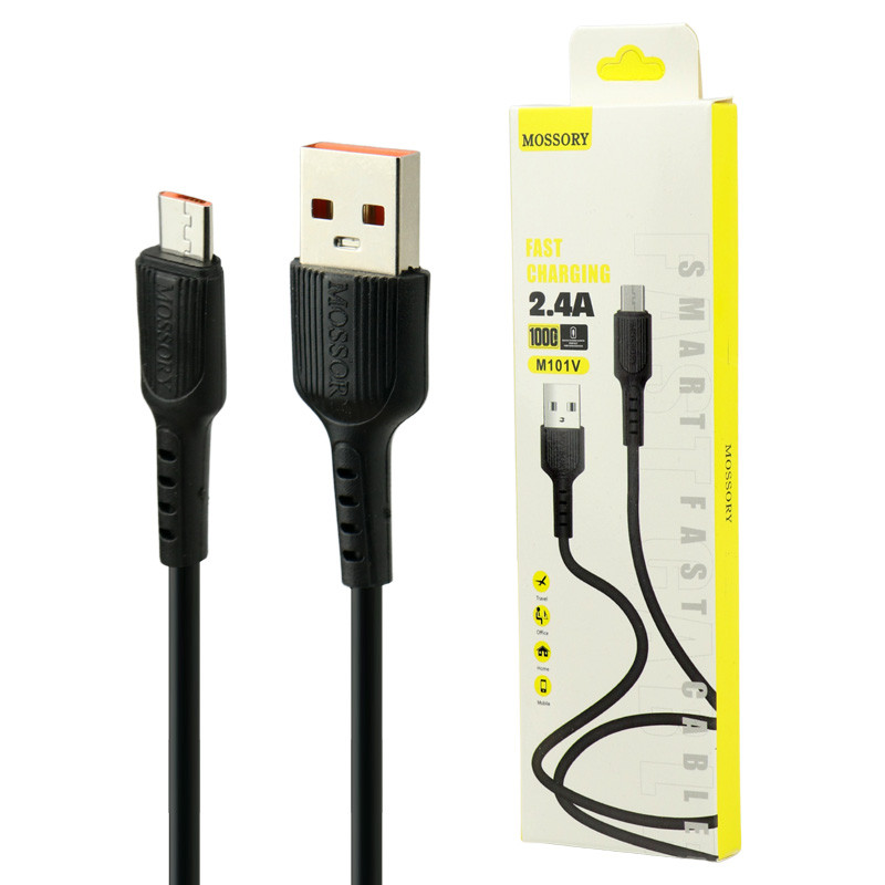 کابل میکرو یو اس بی Mossory M101V 2.4A 1m