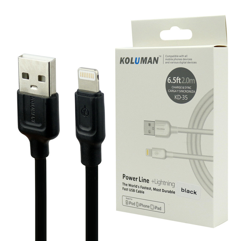 کابل آیفونی فست شارژ Koluman KD-35 3.1A 2m