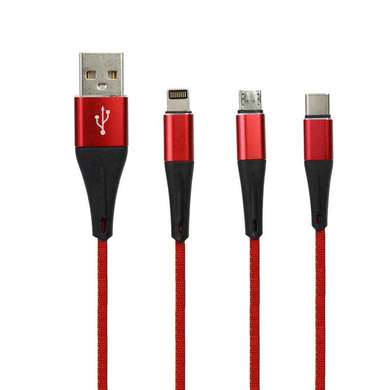 کابل ۳ سر فست شارژ XS023 2A 1.2m