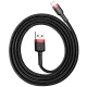 کابل کنفی آیفونی Baseus Cafule CALKLF-B 2.4A 1m پک شرینک
