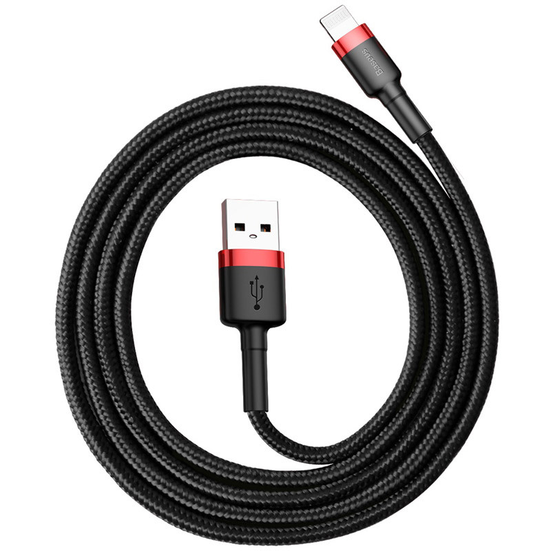 کابل کنفی آیفونی Baseus Cafule CALKLF-B 2.4A 1m پک شرینک