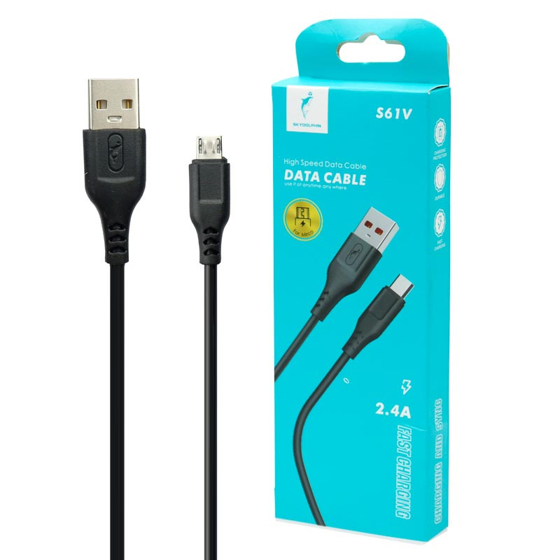 کابل میکرو یو اس بی فست شارژ Sky Dolphin S61V 2.4A 1m