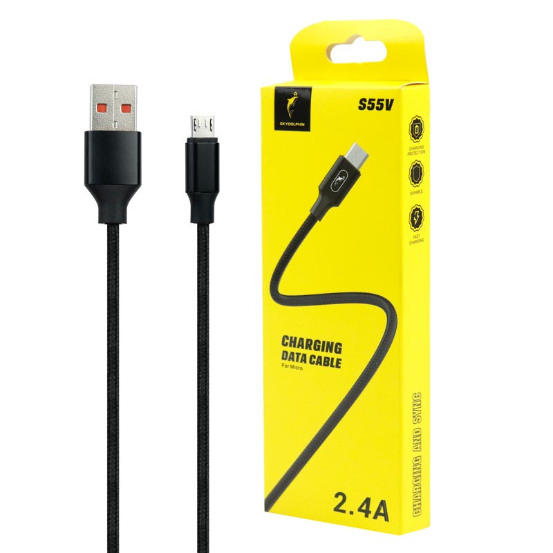 کابل میکرو یو اس بی فست شارژ Sky Dolphin S55V 2.4A 1m